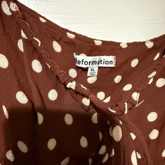 Reformation Brown and White Polka Dot Camisole - Picture 2 of 3